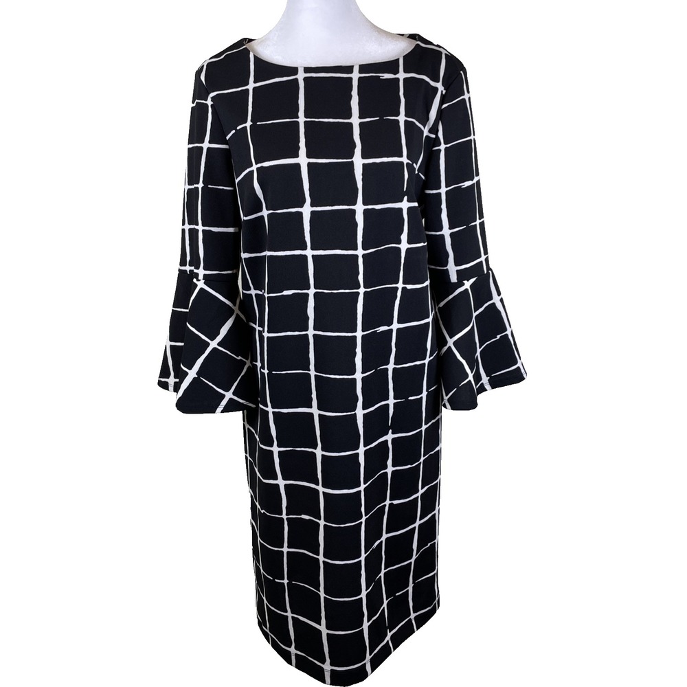 Liz Claiborne Woman's Dress Size 8 Black Dark Feminine Classy Conservative Artsy